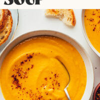 Image of creamy vegan carrot soup