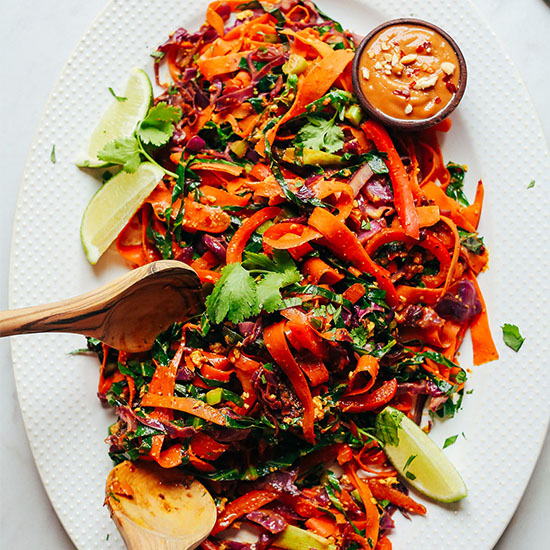 Platter filled with our incredible Noodle-Free Pad Thai recipe